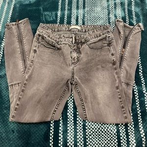 Free People Gray Zipper Jeans